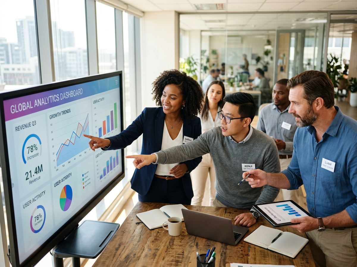 Team collaborating on analytics